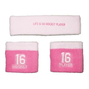 Sweatband Hockey Player Pink/White