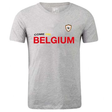 Belgium Red Line T-shirt Come on Belgium Grey