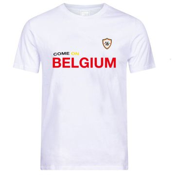 Belgium Red Line T-shirt Come on Belgium White