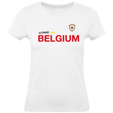 Belgium Red Line T-shirt Come on Belgium White W.