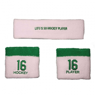 Sweatband Hockey Player White/Green