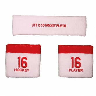Sweatband Hockey Player White/Red